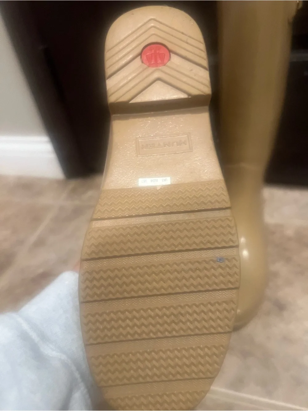 Hunter Tan Neutral Gloss Tall Rain Boots
